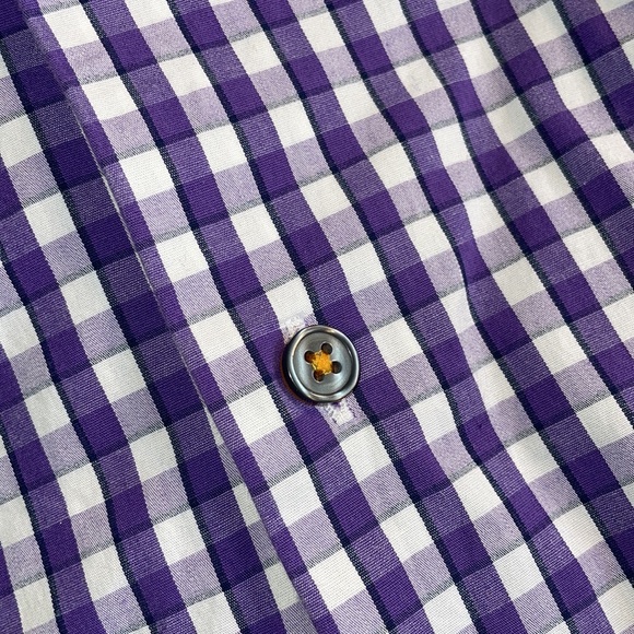 Apt. 9 Checked Poplin Button down Shirt - 17 34/35 - Picture 3 of 5
